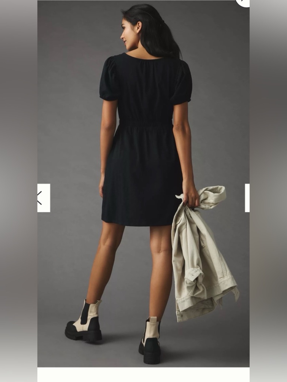 Anthropologie Daily Practice Cap-Sleeve Dress Black , XL - Picture 9 of 14